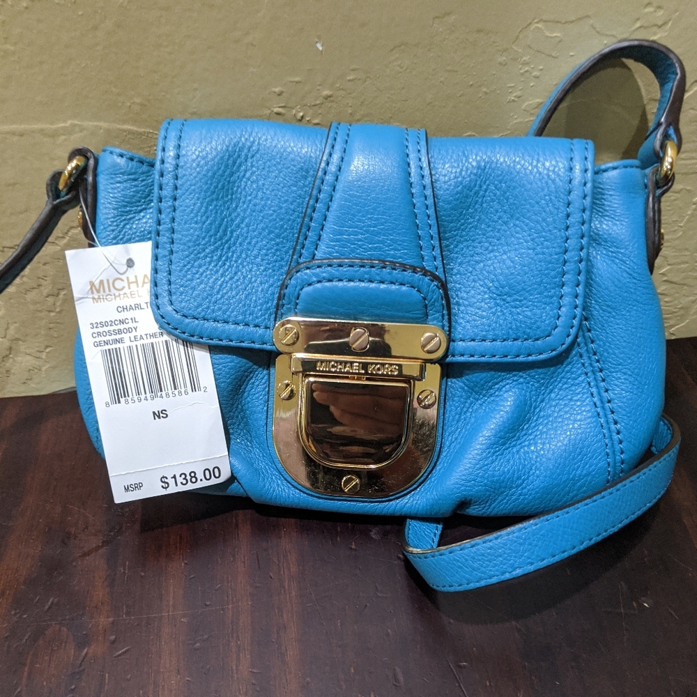 Never used blue Michael Kors crossbody purse